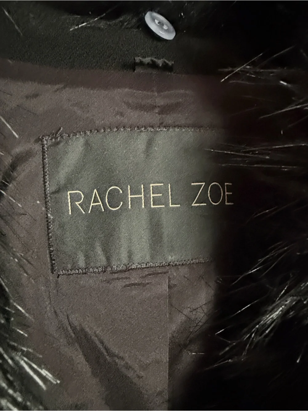 Rachel Zoe Black Blazer with detachable Faux Fur Collar size 6 NWOT
